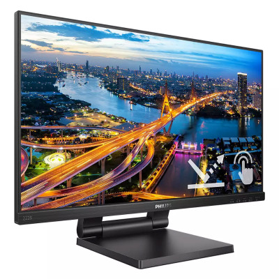 TFT 21.5" Philips 222B1TC, сенсорний (10 дотиків), IPS, VGA, HDMI, DP, USB-Hub, HAS, колонки, чорн