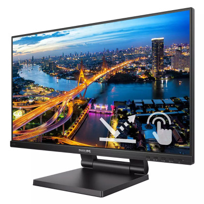TFT 21.5" Philips 222B1TC, сенсорний (10 дотиків), IPS, VGA, HDMI, DP, USB-Hub, HAS, колонки, чорн