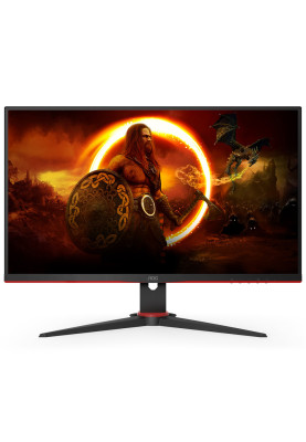 TFT 27" AOC Q27G2E/BK, QHD, VA, 155Гц, 1 мс, 2х HDMI, DP, чорний з червоним