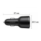 Автозарядка 3xUSB 69W (USB-C+USB-A) QC 3.0 Чорна (CD239) UGREEN