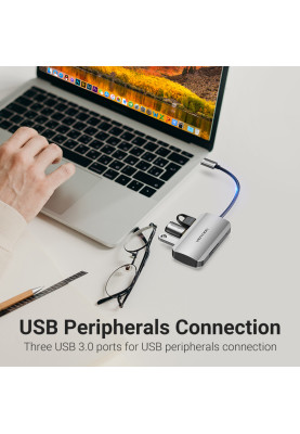 Хаб USB 3.1 Type-C -> 3хUSB 3.0/SD/TF/PD 100W 6-in-1 Vention