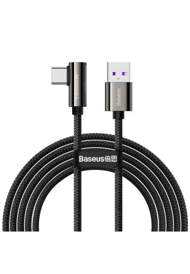 Кабель USB3.1 AM-Type-C M, 2 м, 66W, 90° Чорний, Legend Series Elbow CATCS Baseus