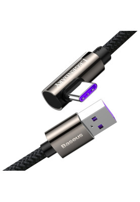 Кабель USB3.1 AM-Type-C M, 2 м, 66W, 90° Чорний, Legend Series Elbow CATCS Baseus