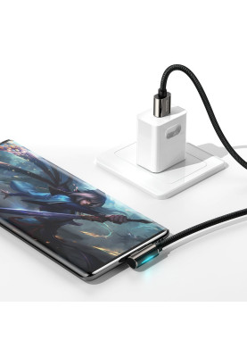 Кабель USB3.1 AM-Type-C M, 2 м, 66W, 90° Чорний, Legend Series Elbow CATCS Baseus