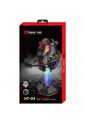 Підставка для гарнітури XTRIKE ME RGB 2xUSB2.0 HUB, USB кабель 1,9м, вlack