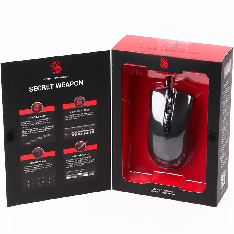 Мишка A4-Tech Bloody V3 MA, Activated, Bloody, ігрова, 3200dpi., 8кн