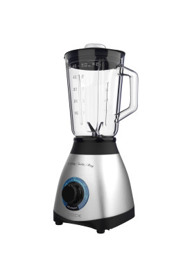 Блендер BROCK BL 1502 SS стаціонарний 500Вт/ скляна чаша 1,5л/ PULSE/ 2 швидк./дроблення льоду/метал