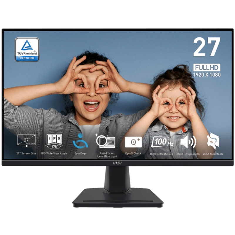 MSI 27" PRO MP275 FHD 1ms 120Hz 178/17 8 VGA/HDMI/DP/Mic/HP/колонки 2*3W