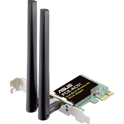 Адаптер WiFi ASUS PCE-AC51 802.11ac, 2.4/5 ГГц, AC750, PCI Express