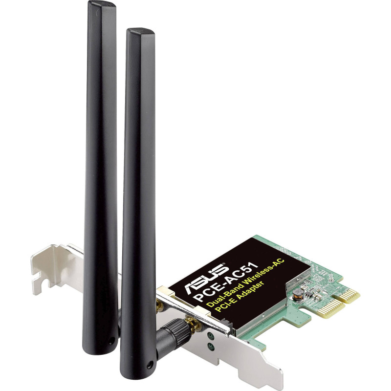 Адаптер WiFi ASUS PCE-AC51 802.11ac, 2.4/5 ГГц, AC750, PCI Express