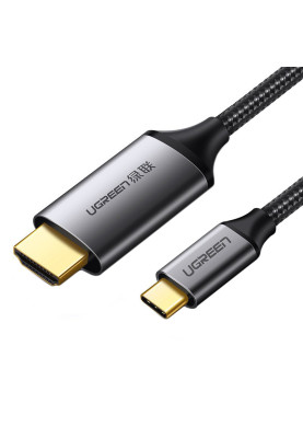 Кабель HDMI M - USB-C, 1.5m Male Cable Aluminum Shell UGREEN MM142 (Gray Black)