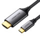 Кабель HDMI M - USB-C, 1.5m Male Cable Aluminum Shell UGREEN MM142 (Gray Black)
