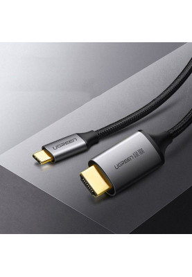 Кабель HDMI M - USB-C, 1.5m Male Cable Aluminum Shell UGREEN MM142 (Gray Black)