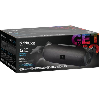 Акустична система 1.0 Defender G22 20W, BT/FM/TF/USB/AUX/TWS Акустична система 1.0 Defender G22 20W, BT/FM/TF/USB/AUX/TWS