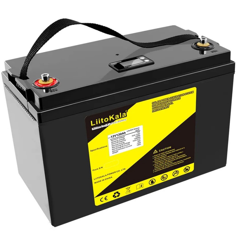 Акумуляторна батарея LiitoKala LiFePO4 12V120Ah(4S2P), LCD
