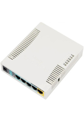 Маршрутизатор Mikrotik RB951Ui-2HnD, N300, 600MHz/128Mb, 5х100Мбіт, 1хUSB, 1000mW, PoE in, PoE out,