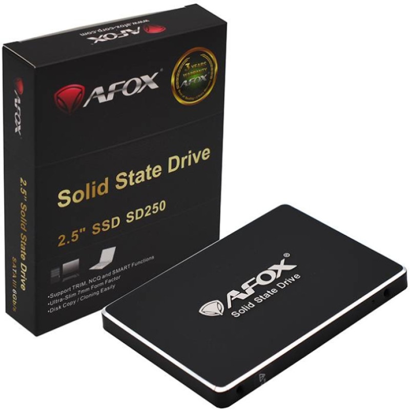 SSD 256Gb AFox 2.5" SATA III 3D NAND QLC, Retail