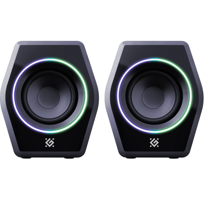 Акустична система 2.0 Defender Solar 9, 10Вт, Bluetooth, RGB підсвітка, USB, чорна