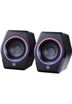 Акустична система 2.0 Defender Solar 9, 10Вт, Bluetooth, RGB підсвітка, USB, чорна