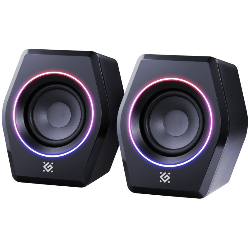 Акустична система 2.0 Defender Solar 9, 10Вт, Bluetooth, RGB підсвітка, USB, чорна