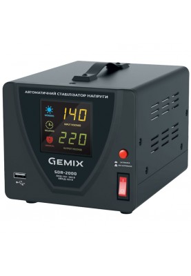 Стабілізатор напруги Gemix SDR-2000, 2000ВА/1400Вт, Ступінчастий