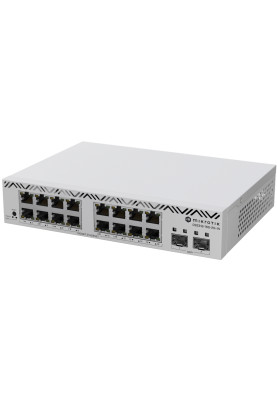 Комутатор Mikrotik CSS318-16G-2S+IN, 16x Gigabit Ethernet ports, 2x 10G SFP+ ports, 16 MB FLASH, SwO
