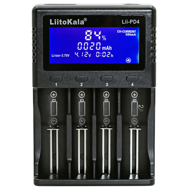 Зарядний пристрій LiitoKala Lii-PD4, 4x(LiOn/LiFePO4/NiMH/NiCd), display