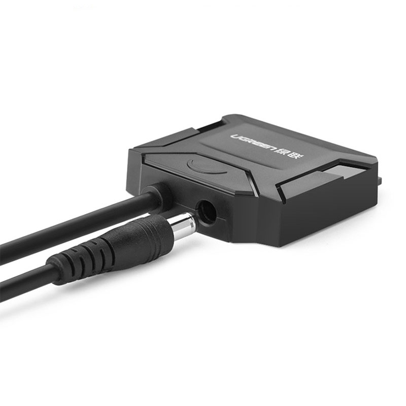 Перехідник USB 3.0 Type-A --> SATA III (F) + DC Adapter, CR108 UGREEN чорний