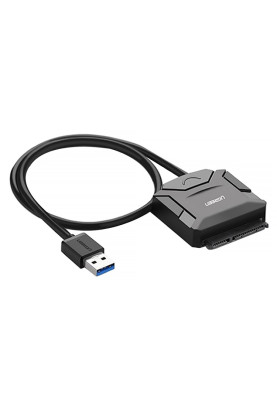 Перехідник USB 3.0 Type-A --> SATA III (F) + DC Adapter, CR108 UGREEN чорний