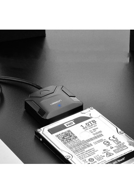 Перехідник USB 3.0 Type-A --> SATA III (F) + DC Adapter, CR108 UGREEN чорний