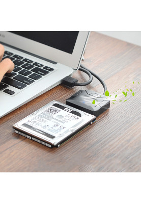 Перехідник USB 3.0 Type-A --> SATA III (F) + DC Adapter, CR108 UGREEN чорний