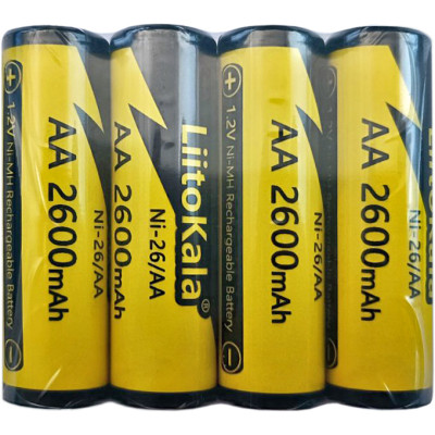 Акумулятор AA 2600mAh, 1.2V Ni-MH, rechargeable battery, LiitoKala, blister 4 pcs Акумулятор AA 2600mAh, 1.2V Ni-MH, rechargeable battery, LiitoKala, blister 4 pcs