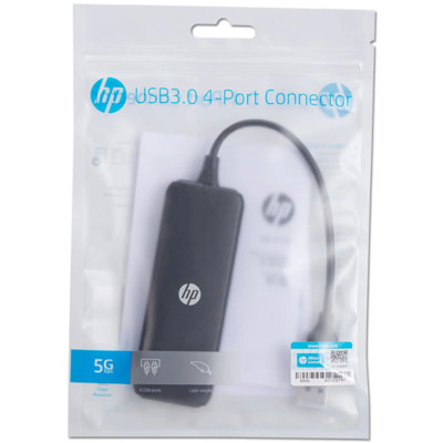 Хаб USB 3.0 - > 4xUSB 3.0 Black HP