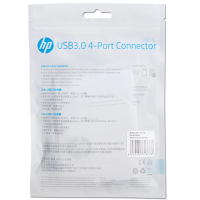 Хаб USB 3.0 - > 4xUSB 3.0 Black HP