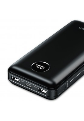 Повербанк Choetech 20000mAh, PD3.0 45W USB-C, QC3.0, 2хUSB-A 22.5W, Li-pol чорна