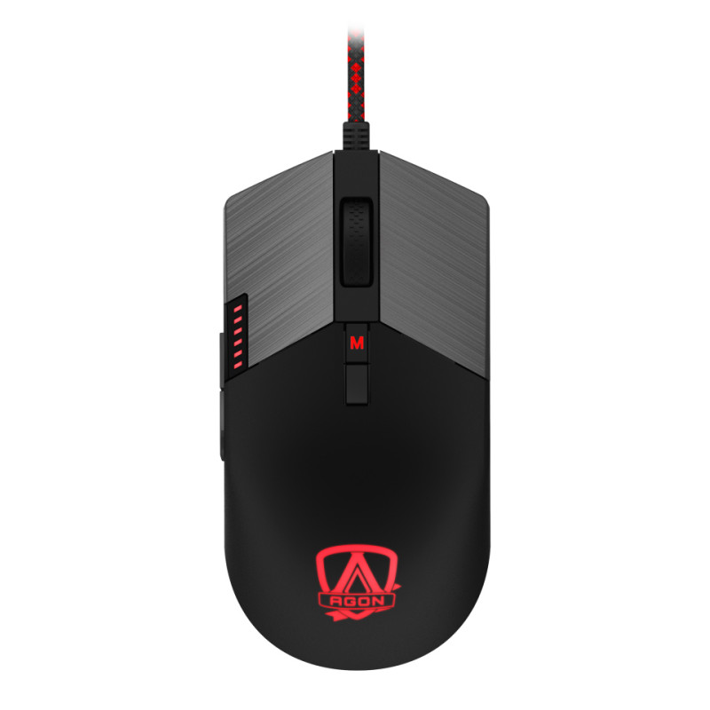 Мишка AOC AGON AGM700 ігрова, 1600dpi., 8кн., RGB PMW3389 чорна