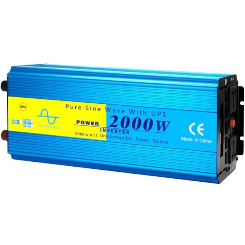 Інвертор Choetech з зарядкою, функція ДБЖ 12\220V 2000Вт, LiFePO₄/Li-ion/AGM/GEL, чиста синусоїда