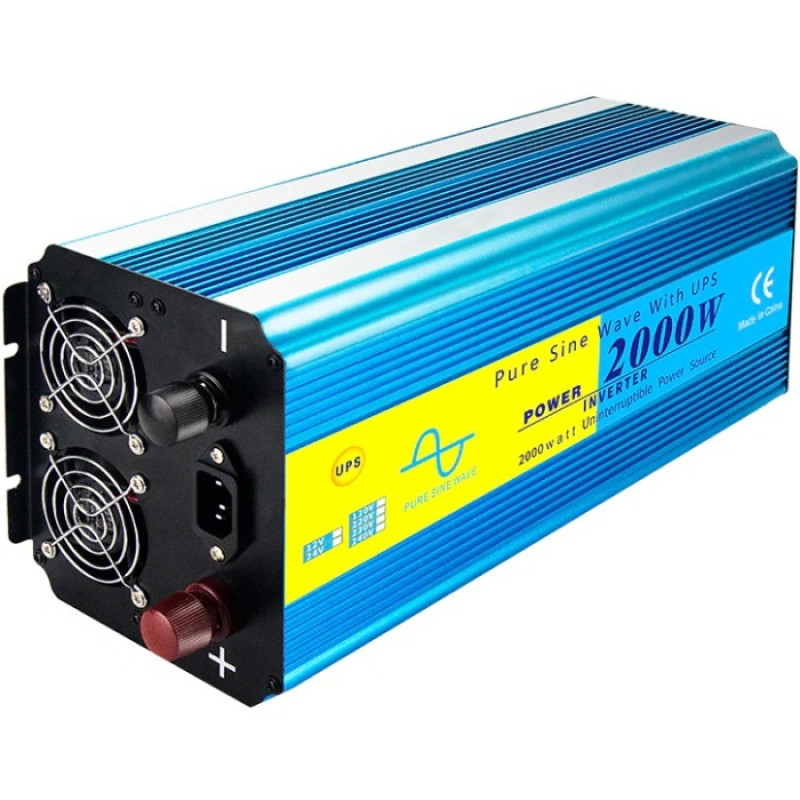 Інвертор Choetech з зарядкою, функція ДБЖ 12\220V 2000Вт, LiFePO₄/Li-ion/AGM/GEL, чиста синусоїда