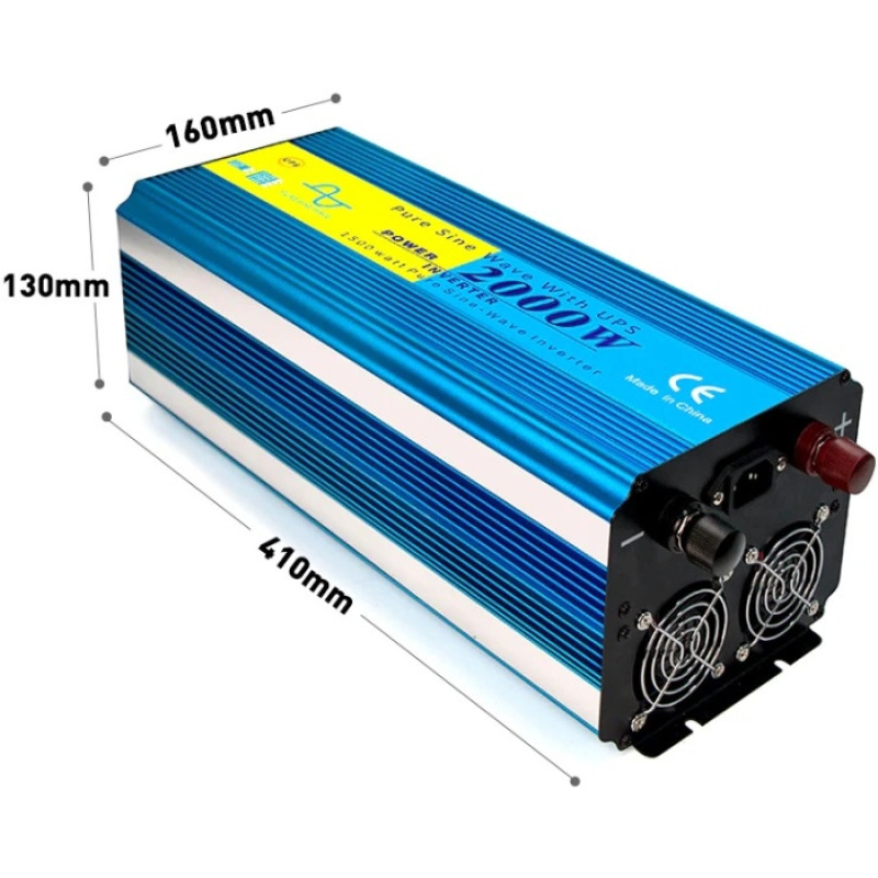 Інвертор Choetech з зарядкою, функція ДБЖ 12\220V 2000Вт, LiFePO₄/Li-ion/AGM/GEL, чиста синусоїда