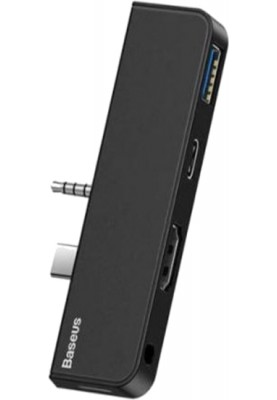 Док-станція USB3.1 Type-C+3.5mm --> HDMI/USB 3.0/Type-C/3.5mm Чорна Baseus for Surface Go