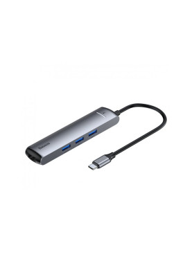 USB Hub Baseus mechanical eye 6 в 1 smart HUB docking station Сірий
