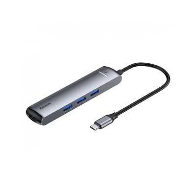 USB Hub Baseus mechanical eye 6 в 1 smart HUB docking station Сірий