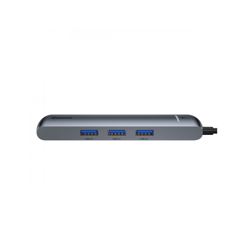 USB Hub Baseus mechanical eye 6 в 1 smart HUB docking station Сірий