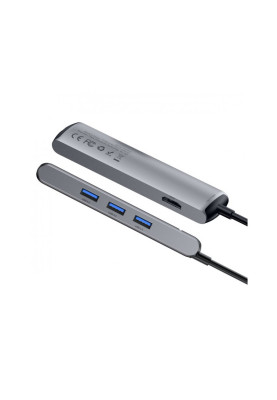 USB Hub Baseus mechanical eye 6 в 1 smart HUB docking station Сірий