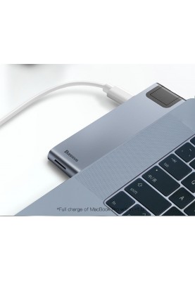 USB Hub Baseus thunderbolt C+Pro Seven-in-one smart HUB docking station Сірий