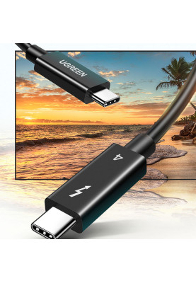 Кабель USB 4.0 Thunderbolt Type-C M-M, 0,8 м, (8K&40Gbps) Чорний, US501 Ugreen