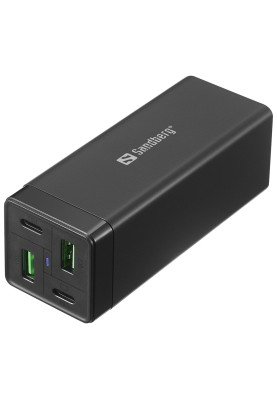 Зарядний пристрій 4xUSB 65W (2xUSB-C+2xUSB-A) Gan чорний Sandberg