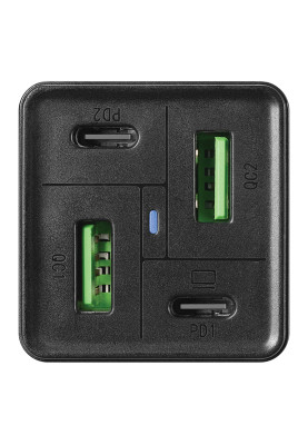 Зарядний пристрій 4xUSB 65W (2xUSB-C+2xUSB-A) Gan чорний Sandberg