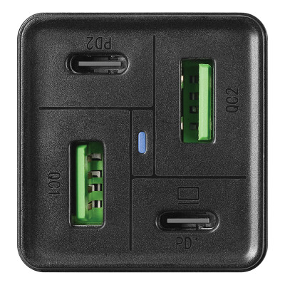 Зарядний пристрій 4xUSB 65W (2xUSB-C+2xUSB-A) Gan чорний Sandberg