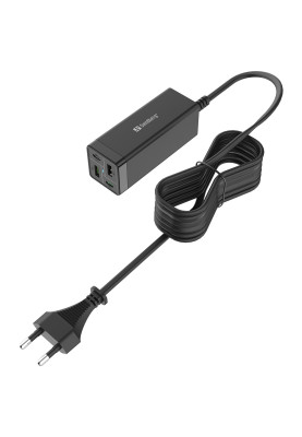 Зарядний пристрій 4xUSB 65W (2xUSB-C+2xUSB-A) Gan чорний Sandberg